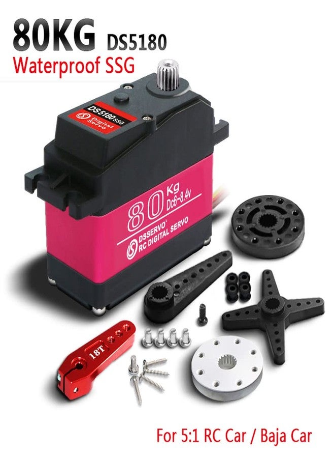 ANNIMOS 80kg 1/5 Scale Motor Servo HV 18T Steel Gear Large Torque for Redcat HPI Baja 5B SS RC Car Compatible SAVOX-0236 LOSI XL 180 Degree - Image 3
